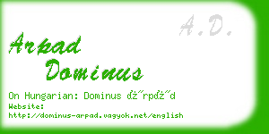 arpad dominus business card